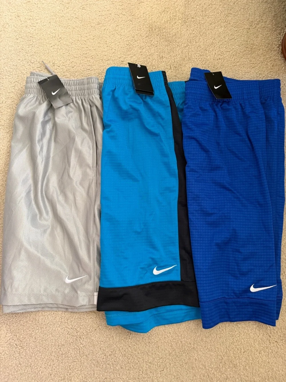 Nike Men’s Athletic Shorts - Gray, Turquoise, Royal Blue (3-Pack) NWT - Picture 1 of 3